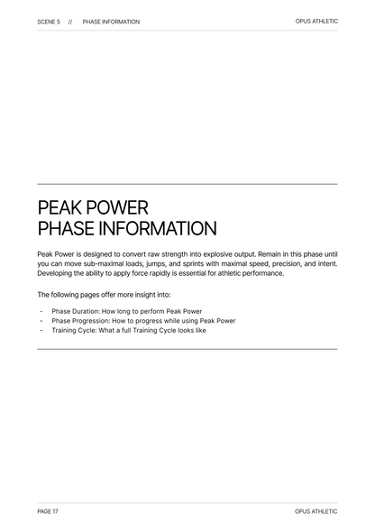 True Athlete – Phase 3: Peak Power